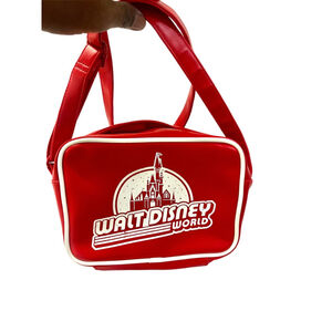 Disney Parks Walt Disney World Retro Airline Crossbody Bag in red and white